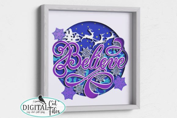 3D Believe Santa Shadow Box Svg: A Creative and Practical Digital Design