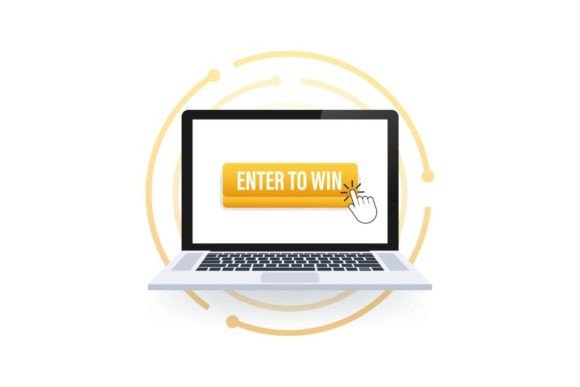 3D Enter to Win Button for Web Background