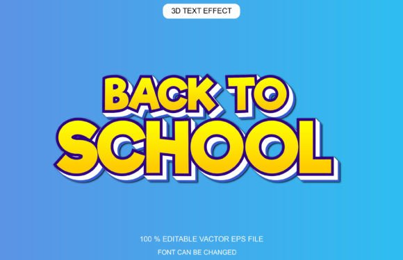Back to School 3D Editable Vector Text