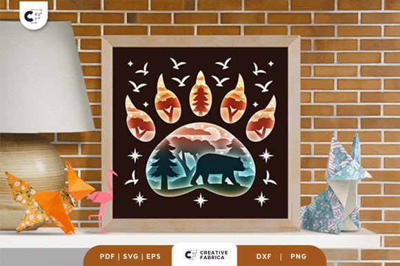 Bear Paw 3D Shadow Box SVG: A Creative Craft Project for All Skill Levels