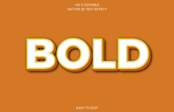 Bold 3D Editable Vector Text Effect
