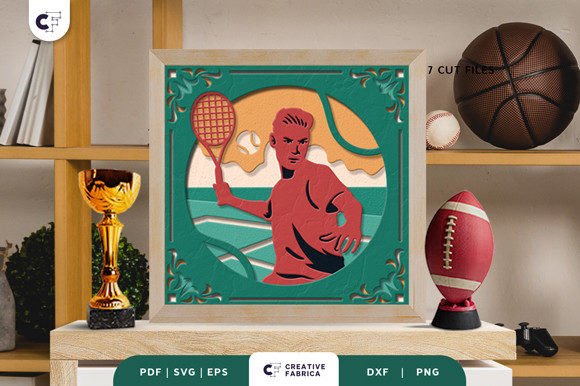 Boy Plays Tennis 3D Shadow Box SVG: A Creative and Practical Craft Resource