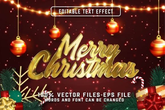 Christmas 3D Realistic EPS Text Effect for Professional Designers