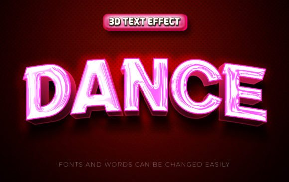 Dance 3d Editable Text Effect Style