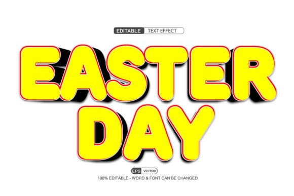 Easter Day 3D Editable Text Effect Vecto