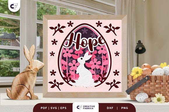 Easter Hope 3D Shadow Box Paper Cut SVG