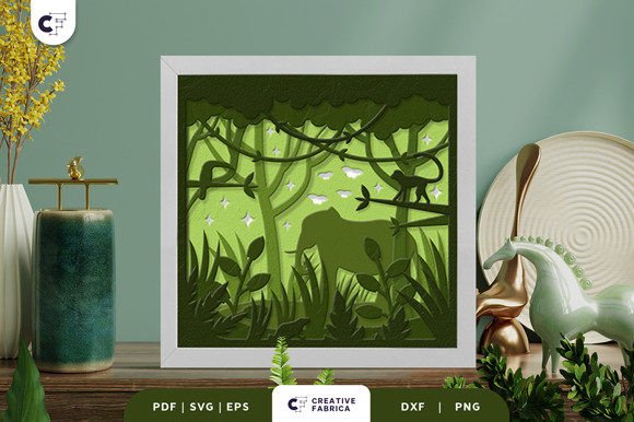 Elephant in the Jungle 3D Shadow Box: A Creative Tool for Crafting and Design
