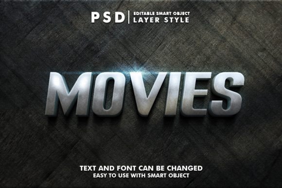 Enhance Your Designs with the Movies 3D Realistic PSD Text Effect