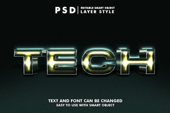 Enhance Your Designs with the Techno 3D Text Effect Premium PSD