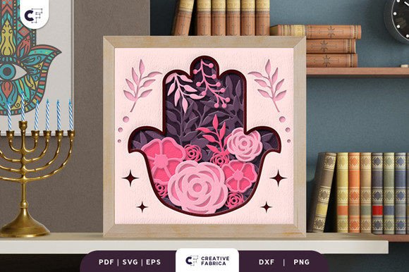 Floral Hamsa Hand 3D Layered Papercut: A Creative and Versatile Craft Project