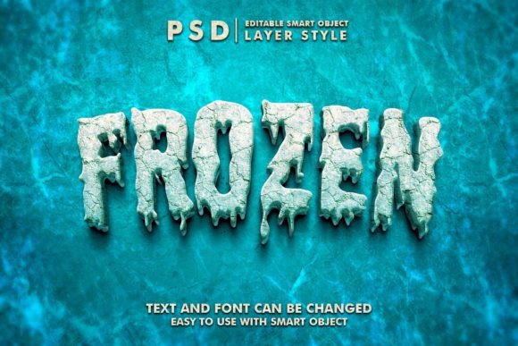 Frozen 3D Editable PSD Text Effect: A Versatile Design Tool for Creative Professionals