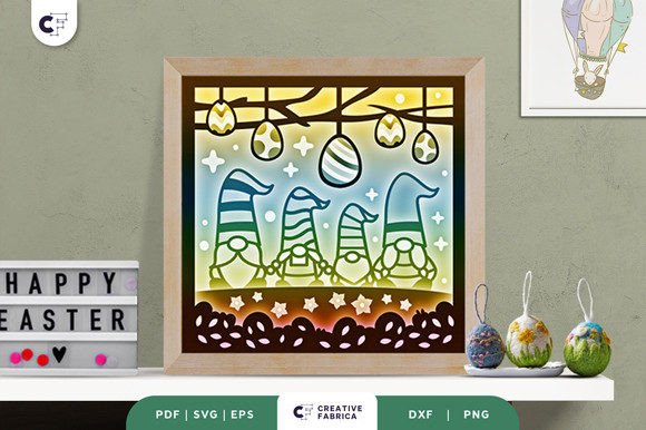 Gnome Family 3D Shadow Box SVG: A Unique Paper-Cutting Design for Creative Projects