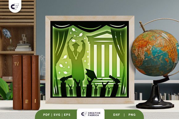 Graduation Celebration 3D Shadow Box SVG