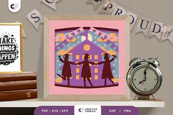 Graduation Girls 3D Shadow Box SVG: A Creative Way to Celebrate Achievements
