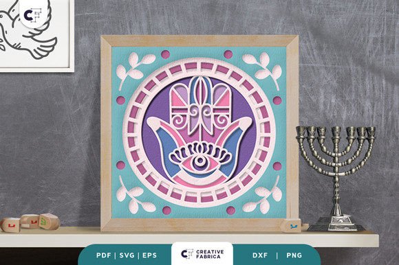 Hamsa Hand 3D Shadow Box Paper Cut: A Creative and Spiritual Craft Project
