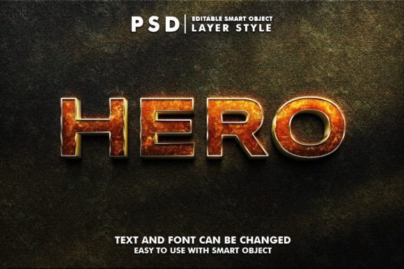 Hero 3D Realistic PSD Text Effect