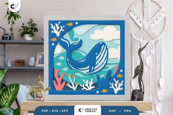 Humpback Whale 3D Shadow Box Papercut: A Creative and Elegant Craft Project