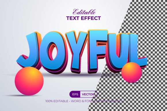 Joyful 3D Text Effect Cartoon Style: A Versatile Adobe Illustrator Tool for Creative Designers