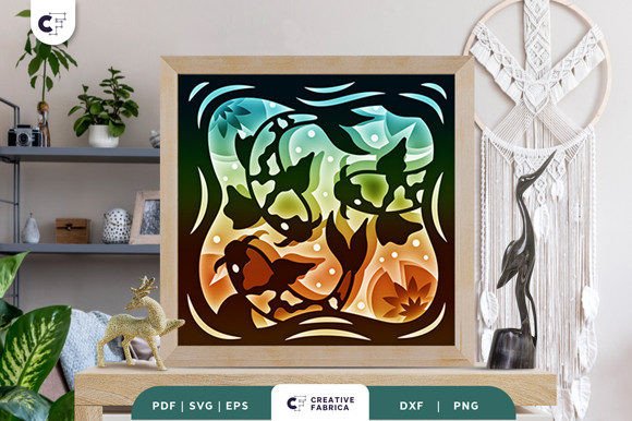 Koi Pond 3D Shadow Box Paper Cut SVG: A Creative Craft for All Skill Levels