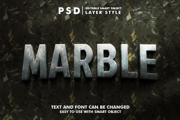Marble 3D Realistic PSD Text Effect