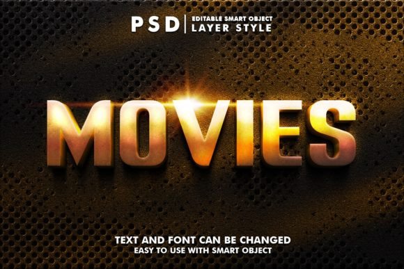 Movie 3D Realistic PSD Text Effect