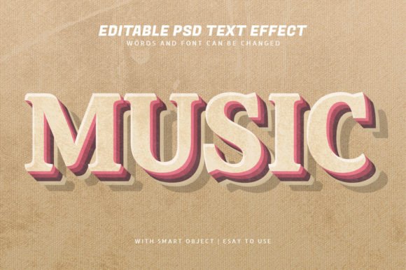 Music 3d Vintage Style Text Effect: A Versatile Design Tool for Creative Professionals