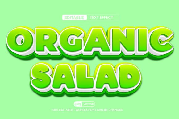 Organic Salad 3d Editable Text Effect for Creative Designers