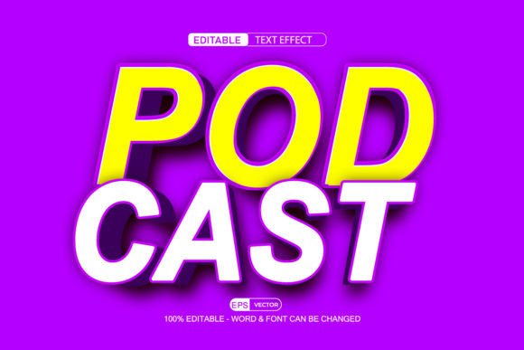 Pod Cast 3D Editable Text Effect Vector: A Versatile Design Tool for Creators