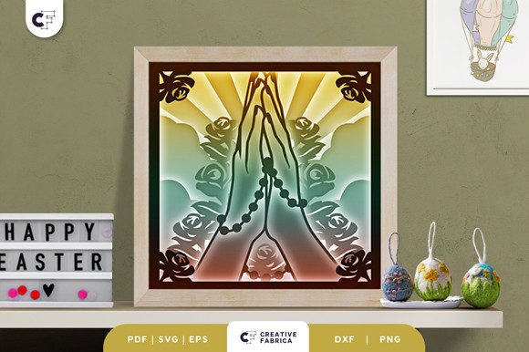Praying Hand with Rosary 3D Shadow Box: A Creative and Spiritual Craft Project