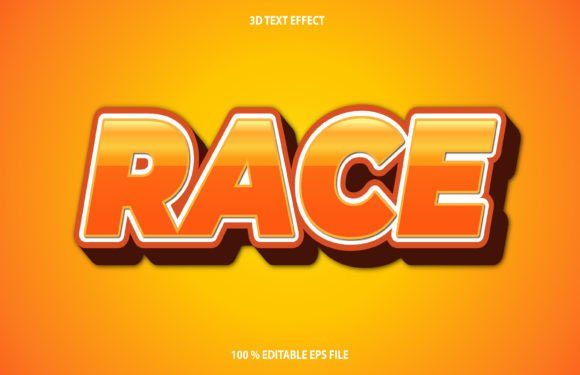Race 3D Editable Vector Text Effect for Creative Projects
