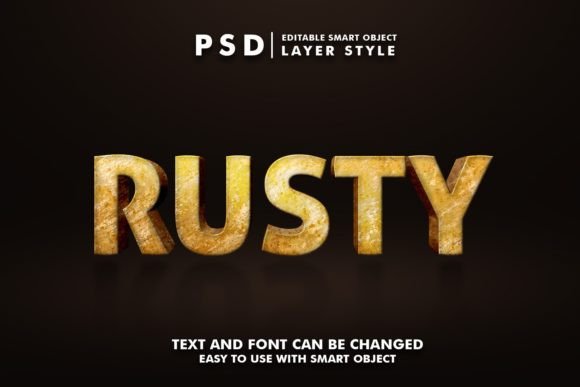 Rusty 3D Realistic PSD Text Effect: A Versatile Design Tool for Creative Projects