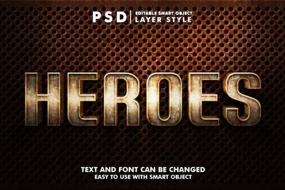 Rusty Heroes 3D Realistic Ext Effect for Professional Designers