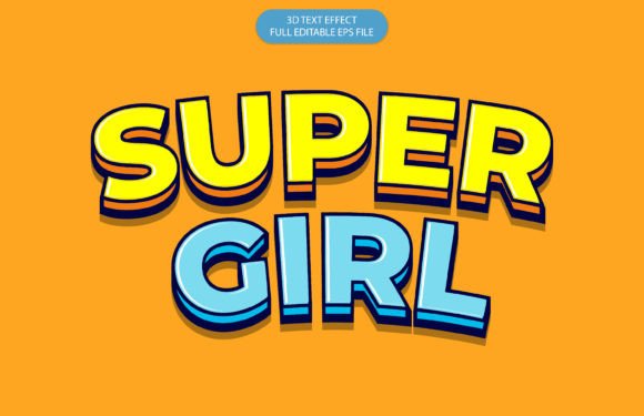 Super Girl 3D Editable Vector Text Effect: A Game-Changer for Creative Professionals