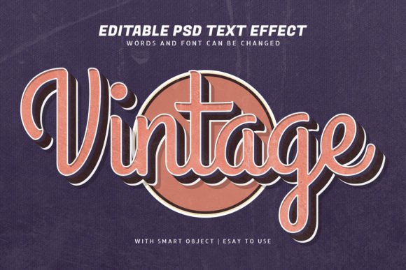 Vintage 3d Retro Style Text Effect