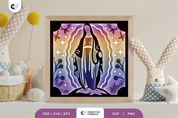 Virgin Mary 3D Shadow Box