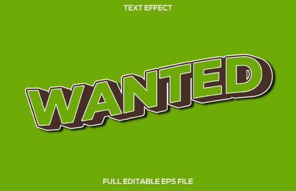 Wanted 3D Editable Vector Text Effect