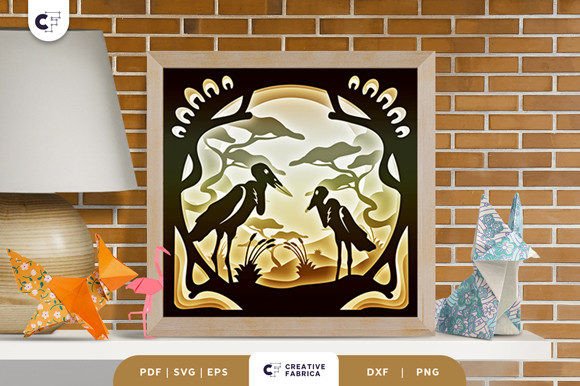 Water Bird Savanna Sunset 3D Shadow Box: A Creative Craft for All