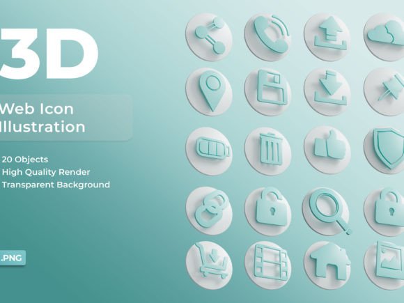 Web Icon 3D Illustration: Elevating Digital Design with Ready-to-Use Assets